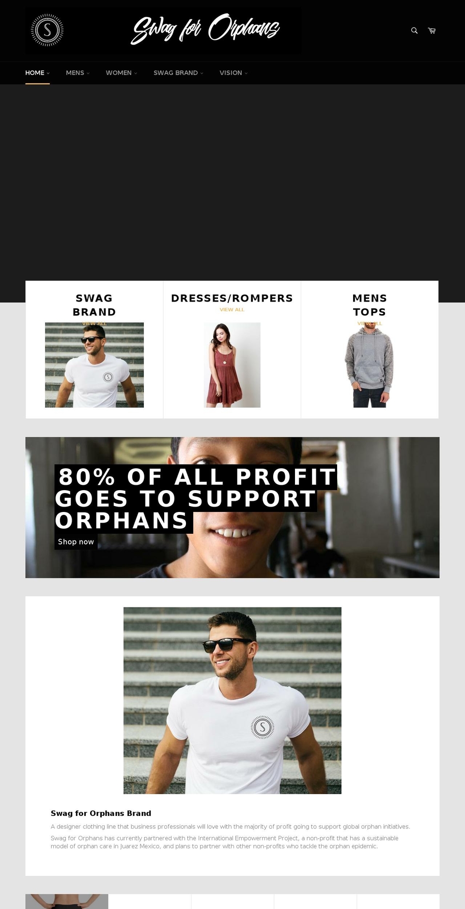 swagfororphans.com — Shopify storefront screenshot