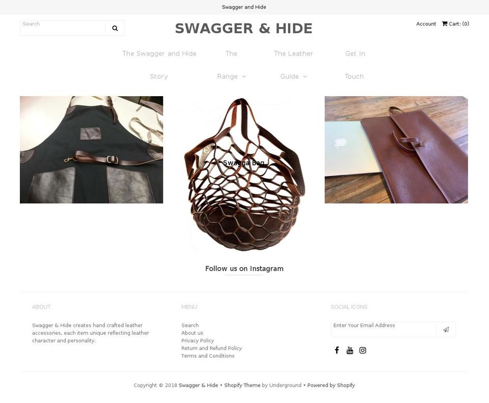 swaggerandhide.com shopify website screenshot