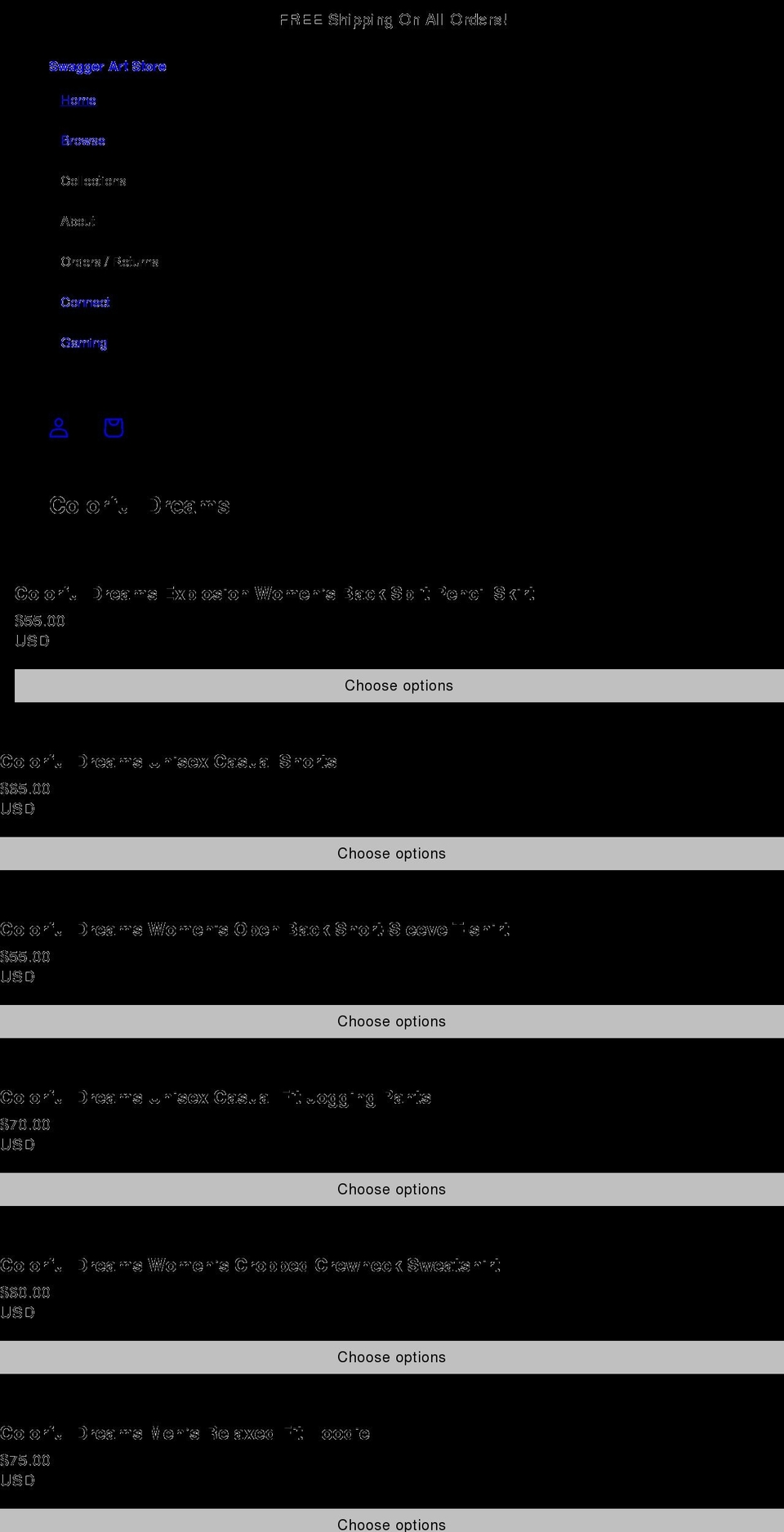 swaggerartstore.com shopify website screenshot