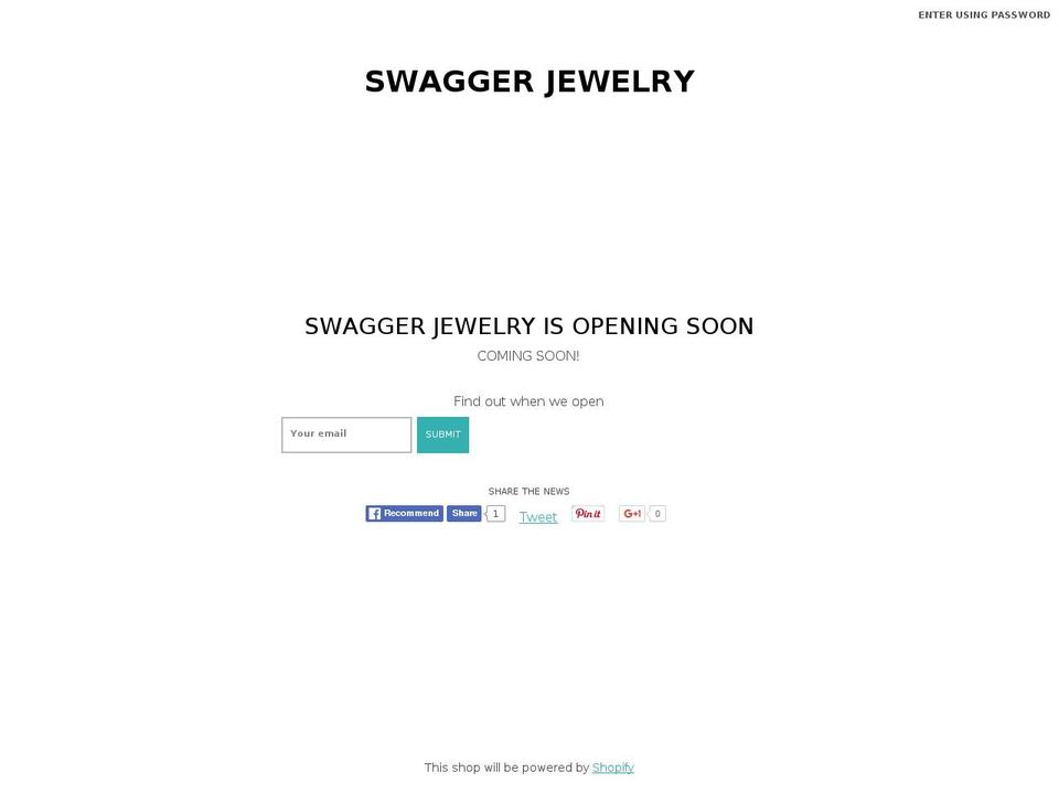 swaggerjewelry.com shopify website screenshot
