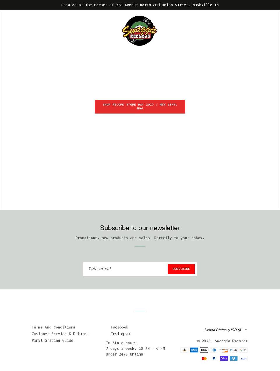 swaggierecords.com shopify website screenshot