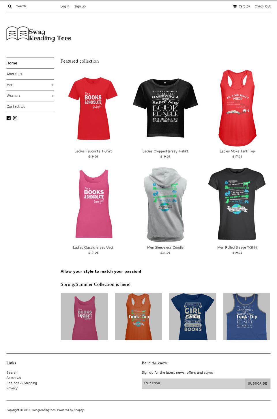 swagreadingtees.com shopify website screenshot