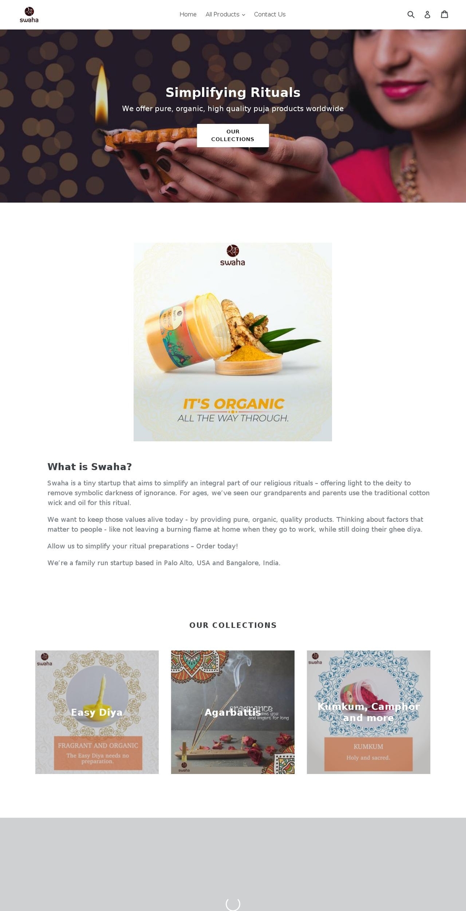 swahaproducts.com shopify website screenshot