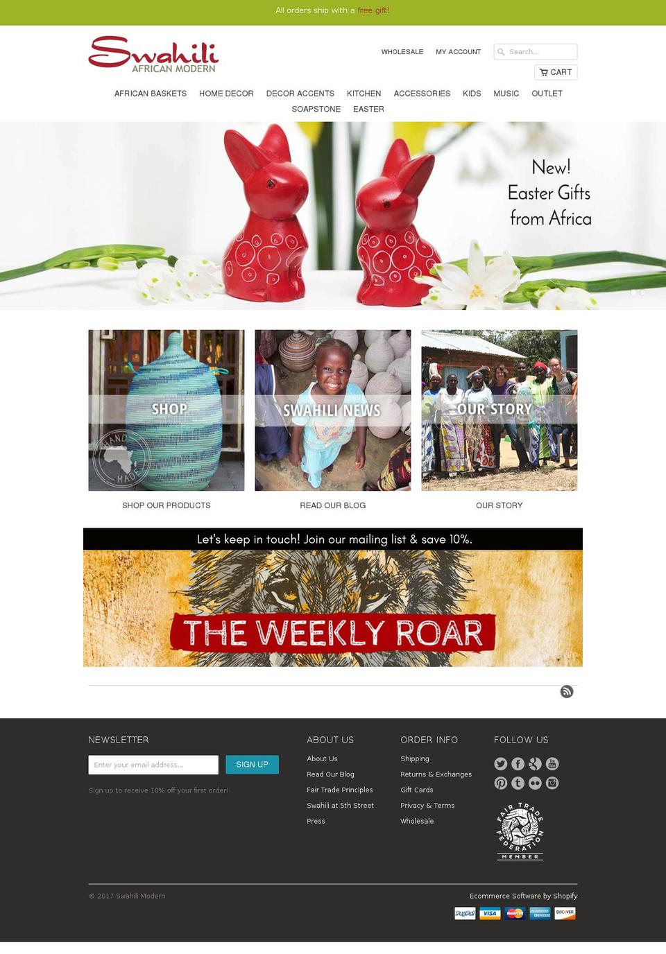 swahili-imports.com shopify website screenshot