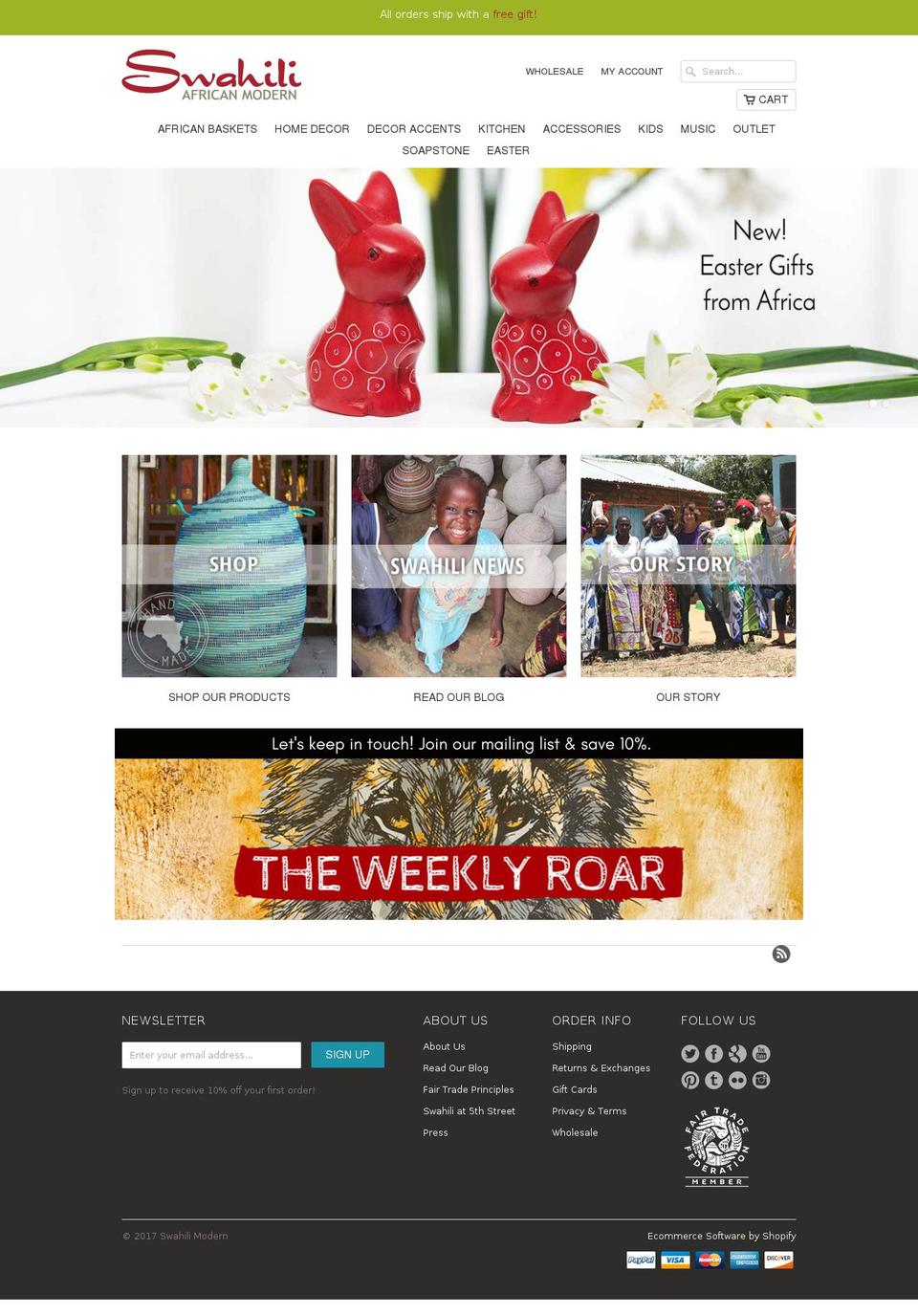 Lezada Shopify theme site example swahilimodern.com
