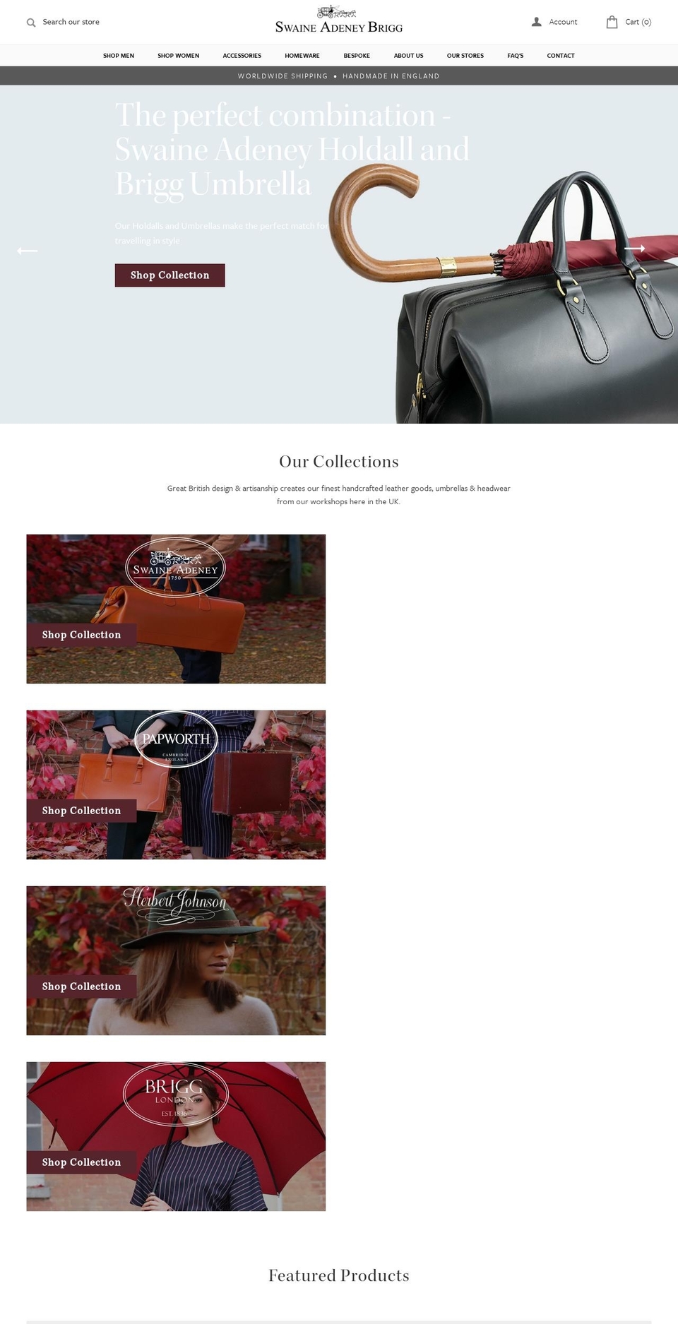 swaineadeneybrigg.com — Shopify storefront screenshot