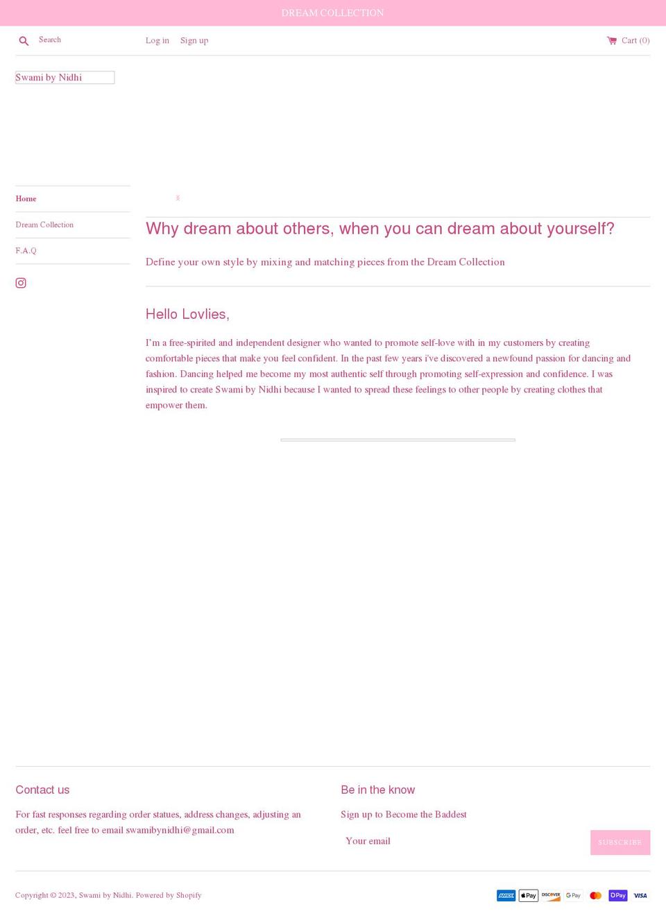 swamibynidhi.com shopify website screenshot