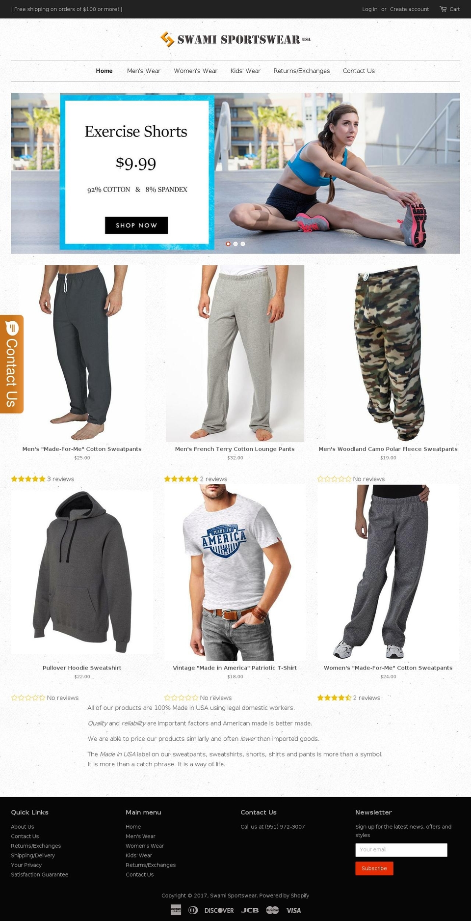 swamisportswear.com shopify website screenshot