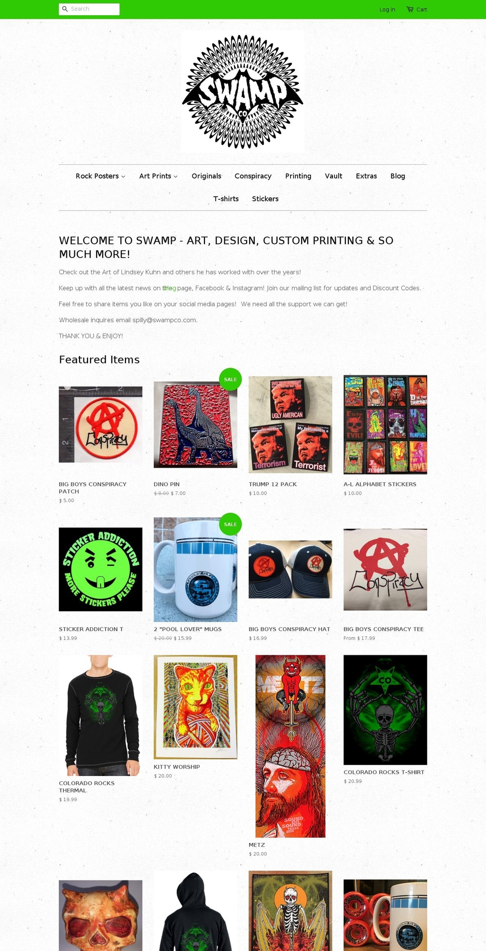 swampco.com shopify website screenshot