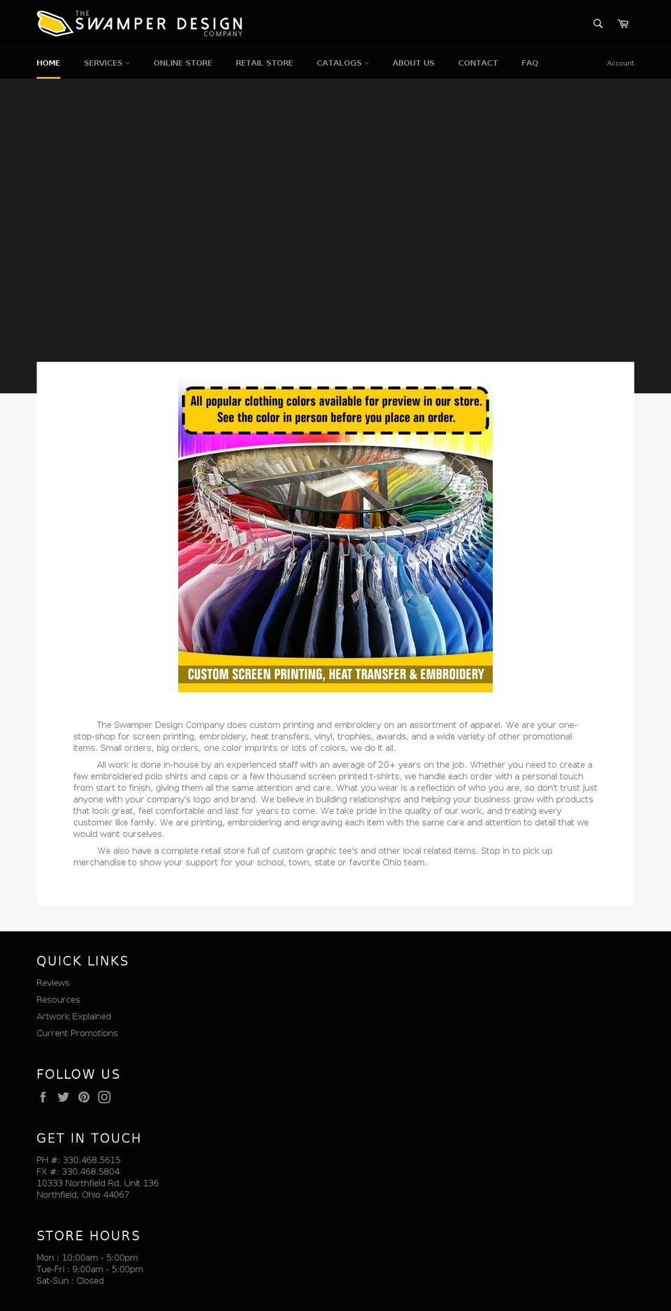 swamperdesign.com shopify website screenshot