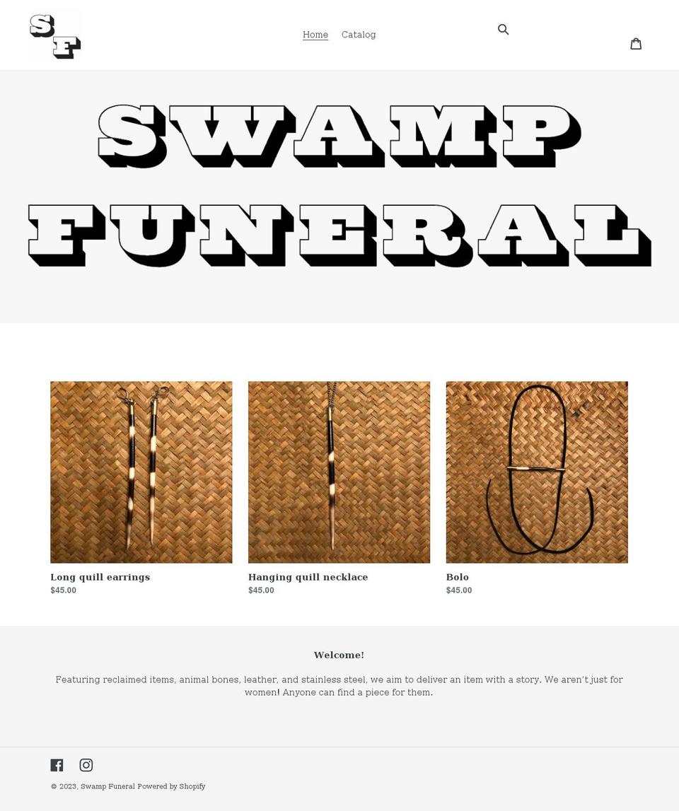 swampfuneral.com shopify website screenshot