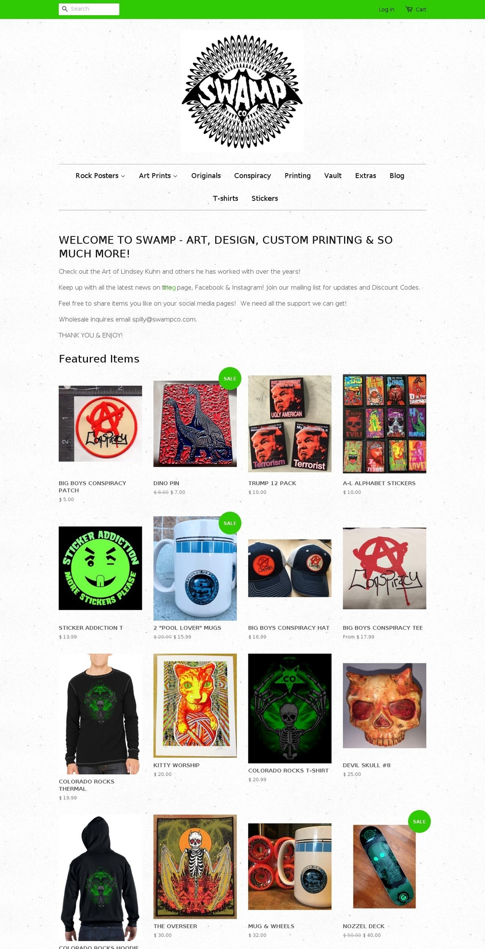 swamposters.com shopify website screenshot