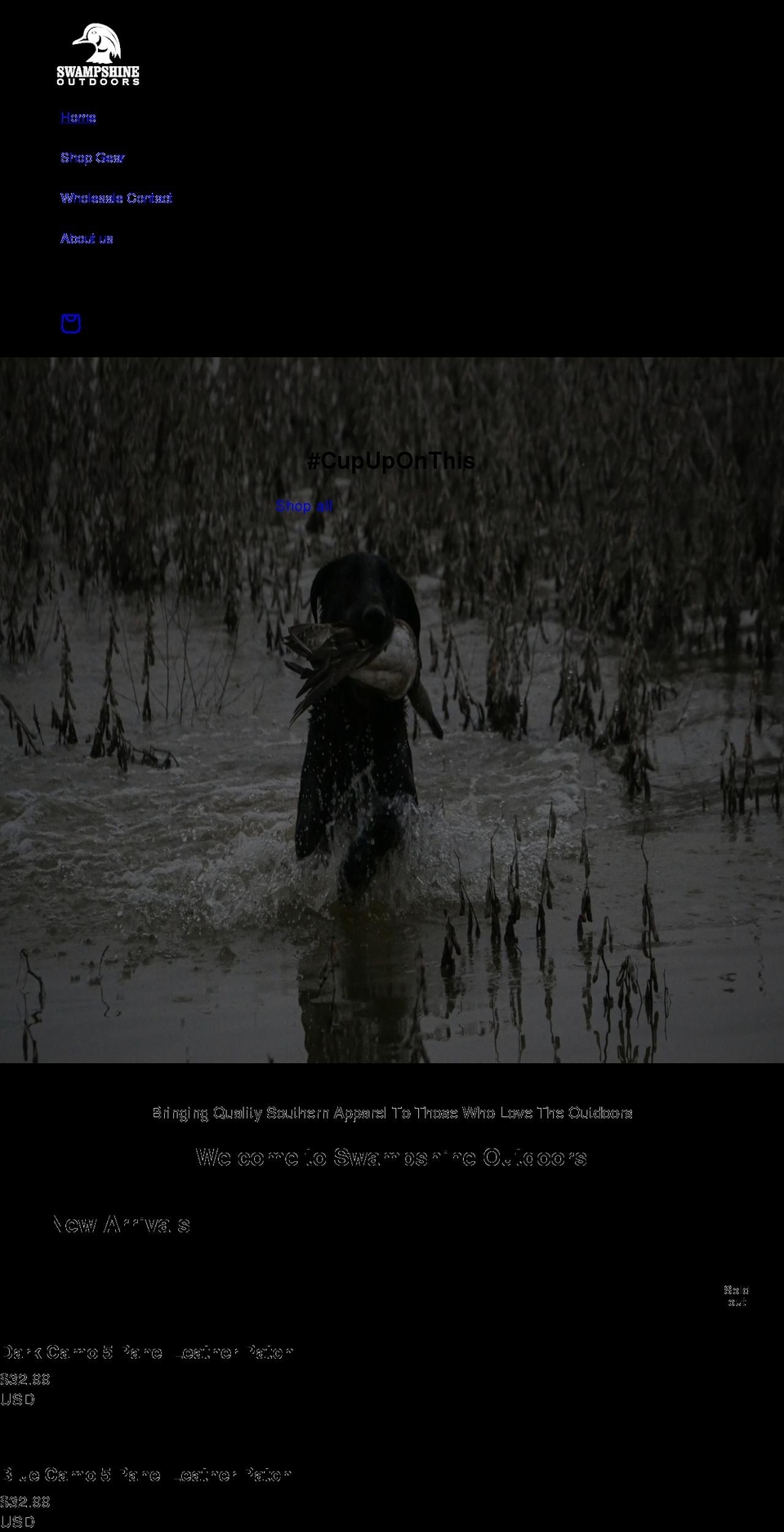 swampshineoutdoors.com shopify website screenshot