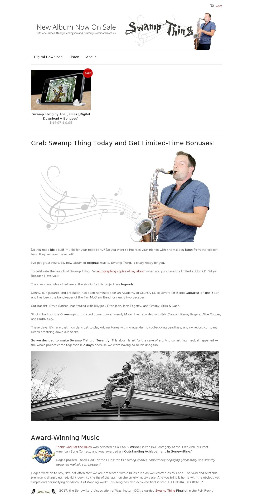 swampthingmusic.com shopify website screenshot