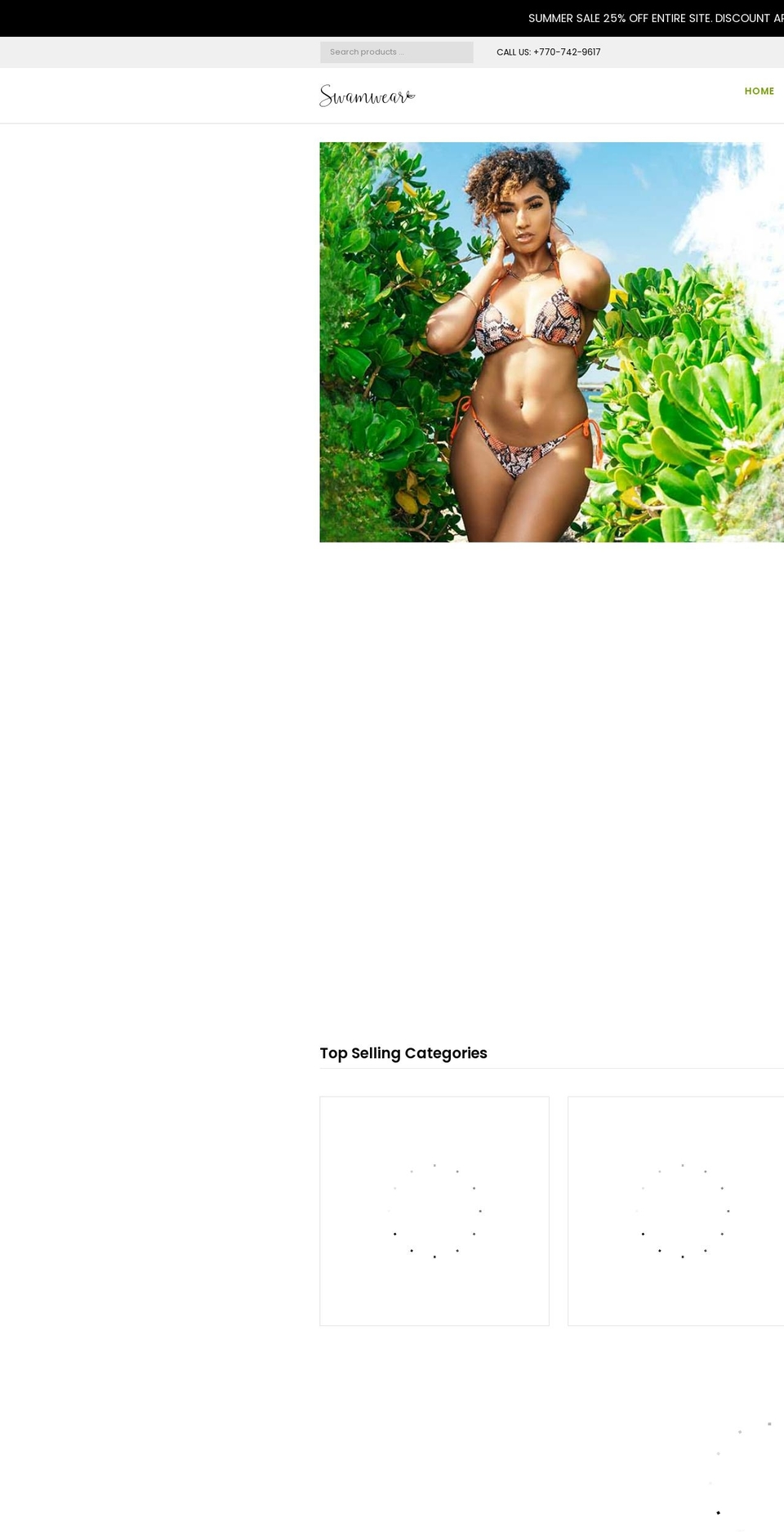 swamwear.com shopify website screenshot