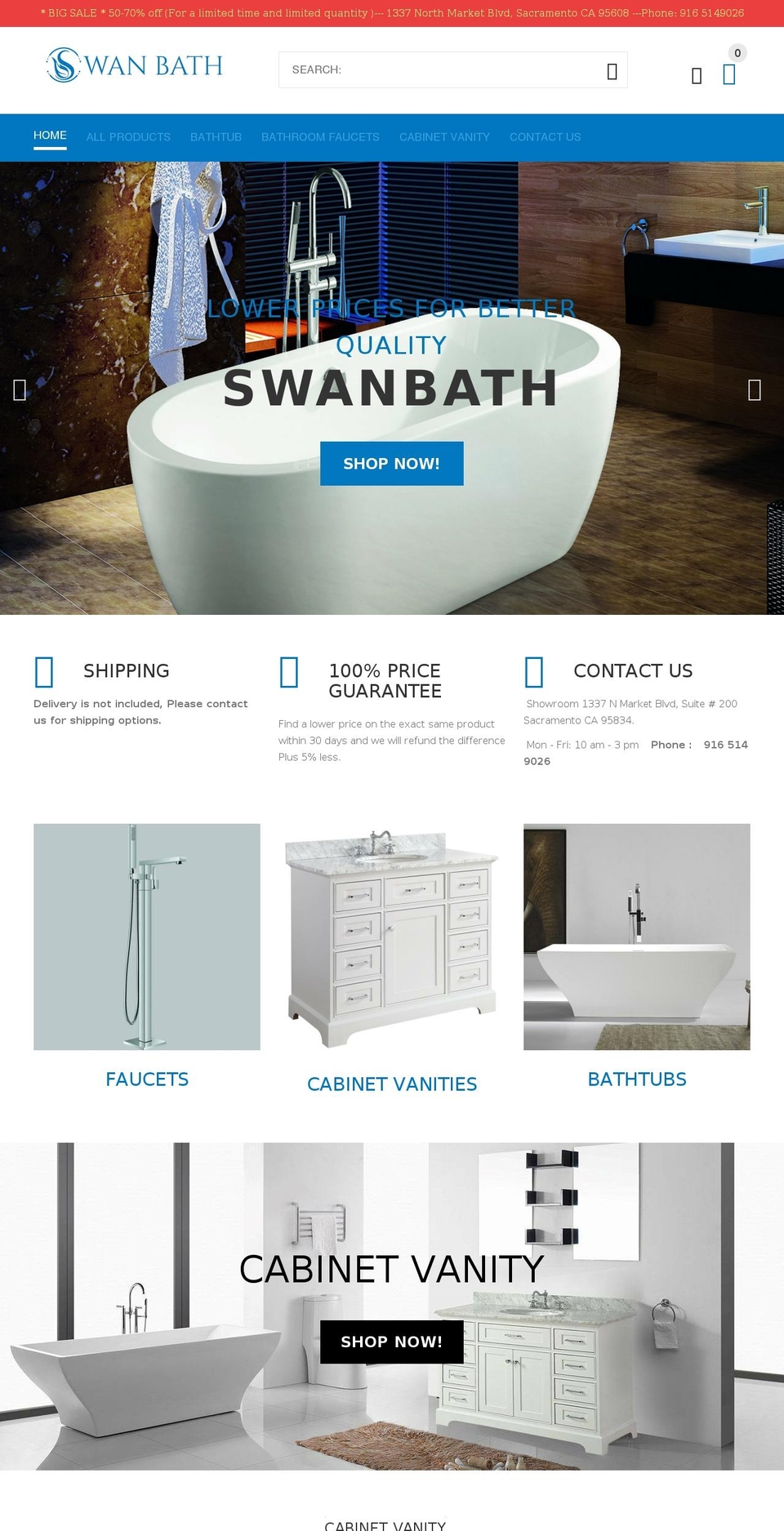 swanbath.com shopify website screenshot
