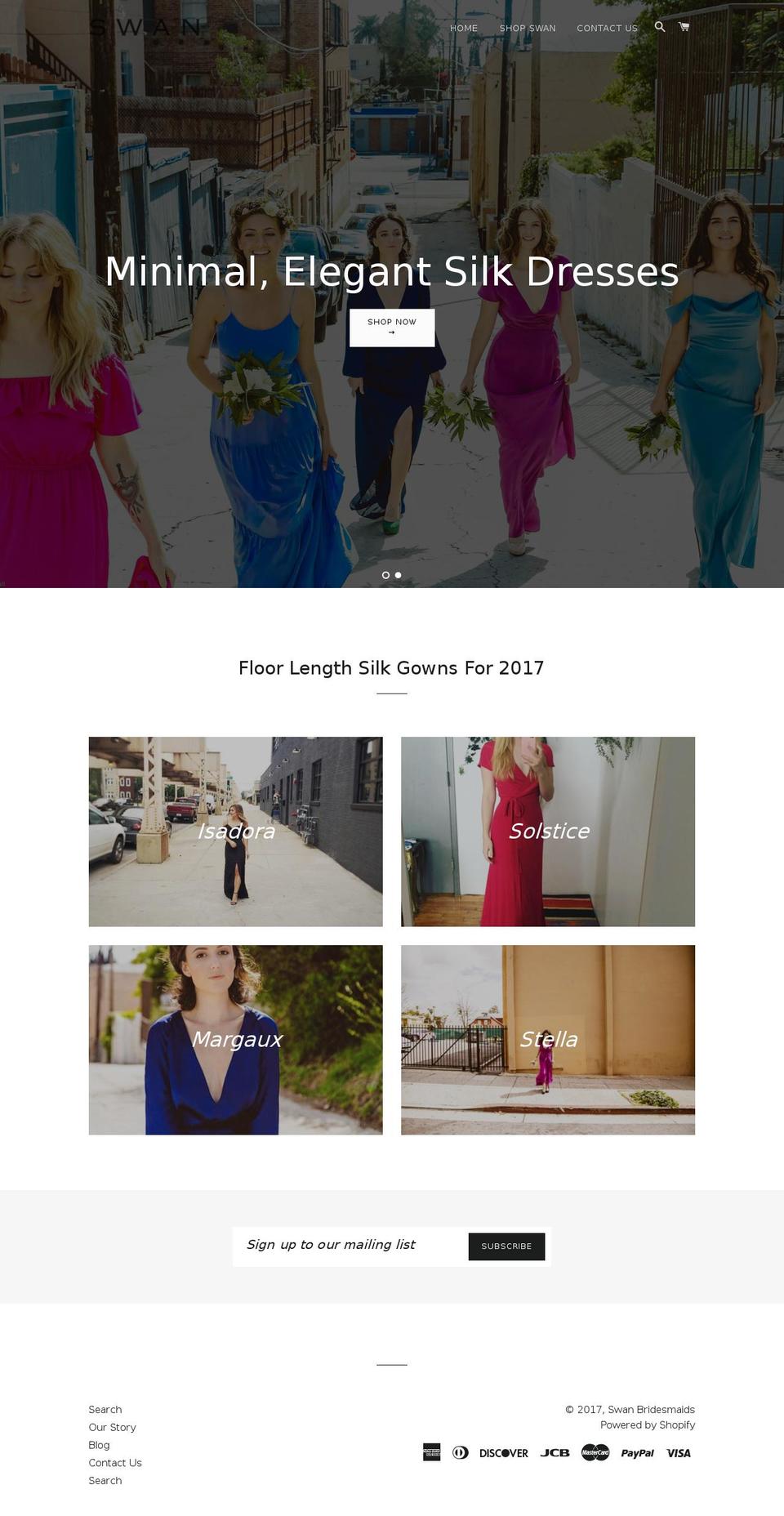 swanbride.com shopify website screenshot