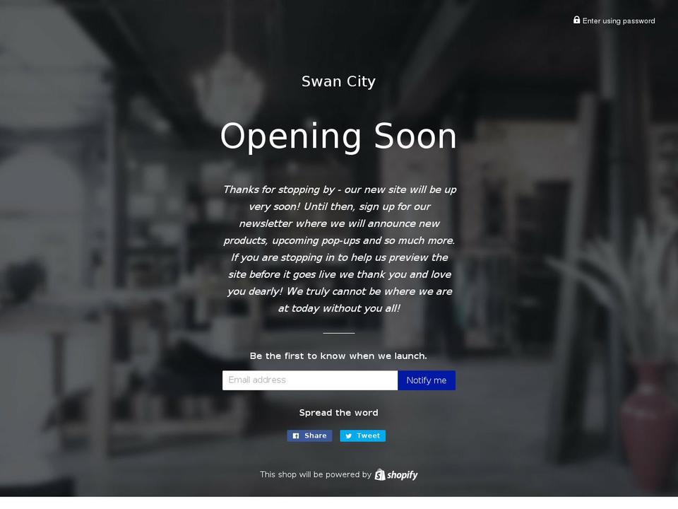 swancityorlando.com shopify website screenshot