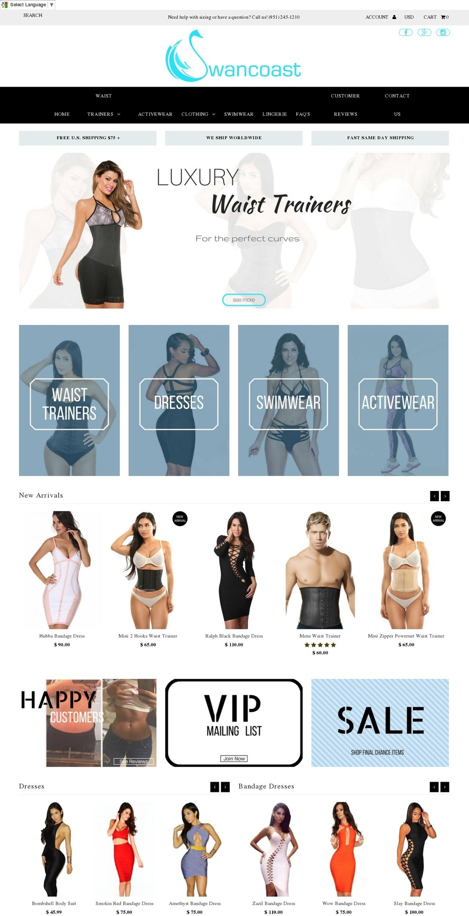 swancoast.com shopify website screenshot