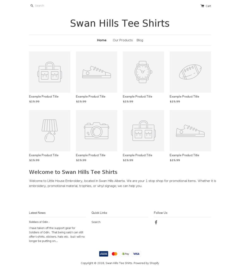 swanhillspromos.com shopify website screenshot