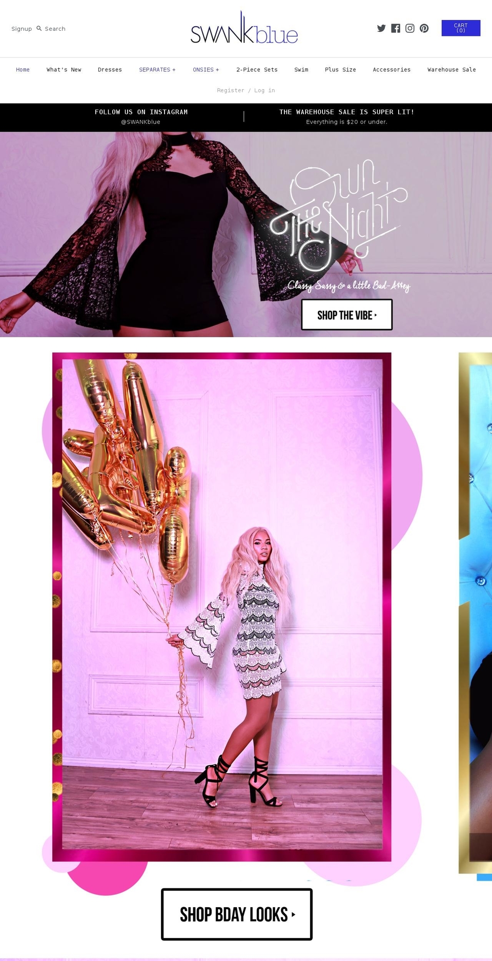 swankblue.com shopify website screenshot