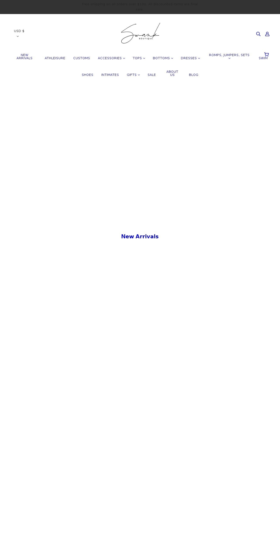 swankboutique.net shopify website screenshot