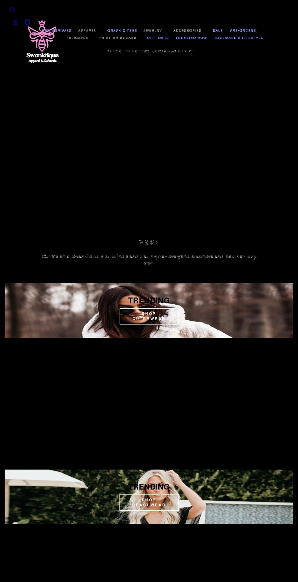 swanktique.com shopify website screenshot