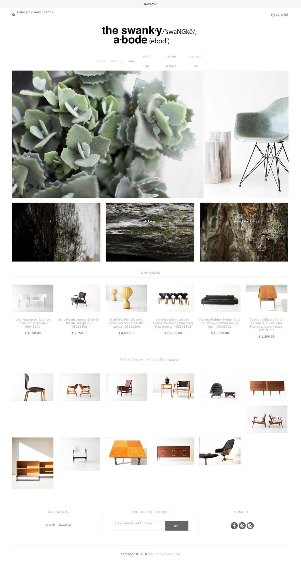 swankyabode.com — Shopify storefront screenshot