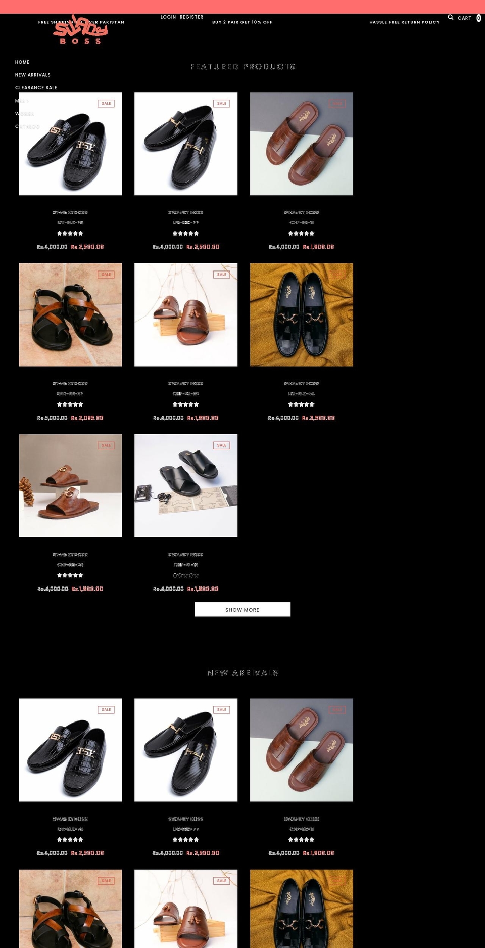 swankyboss.com shopify website screenshot