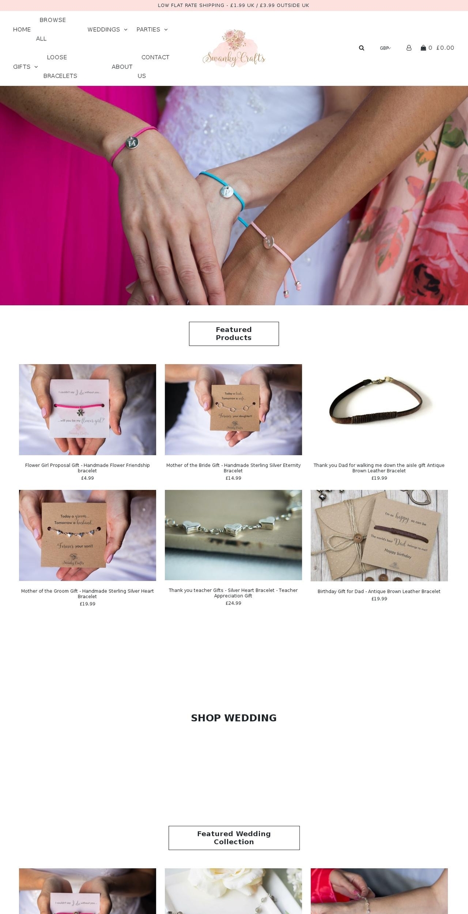 swankybrides.com — Shopify storefront screenshot