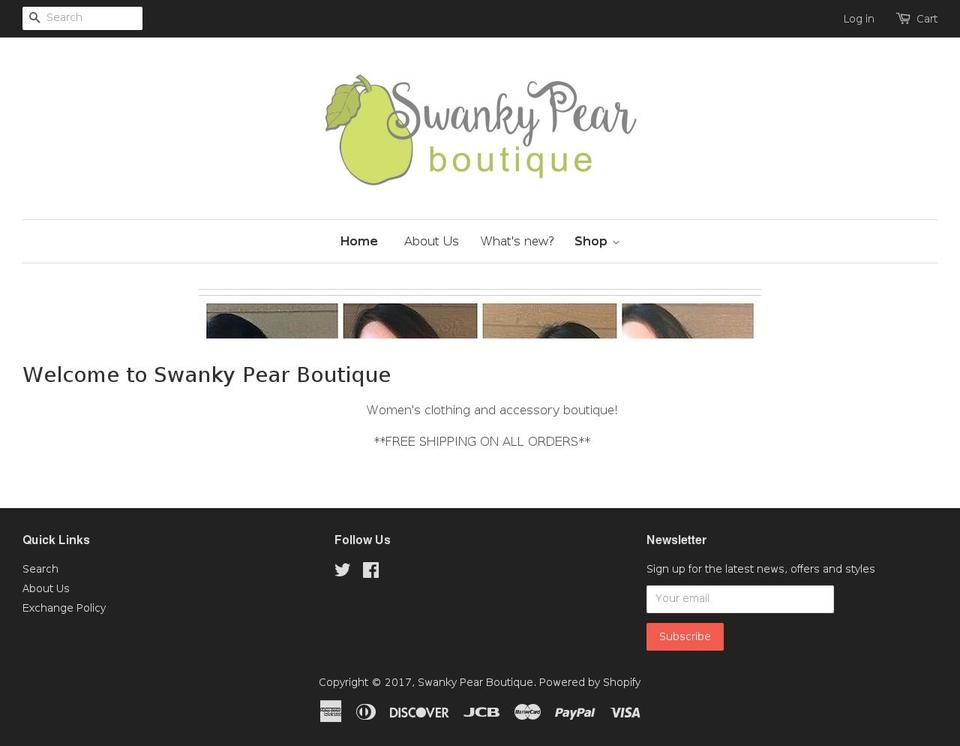 swankypearboutique.com shopify website screenshot