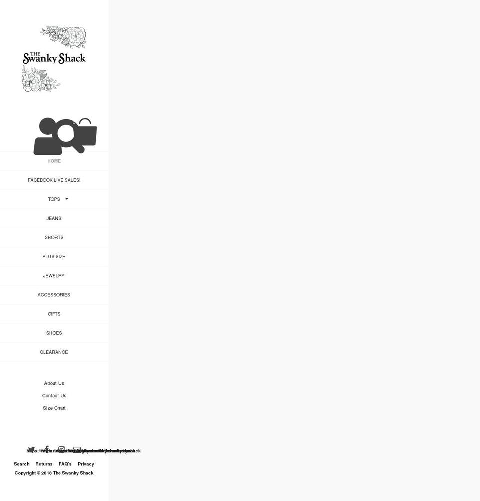 swankyshack.com — Shopify storefront screenshot