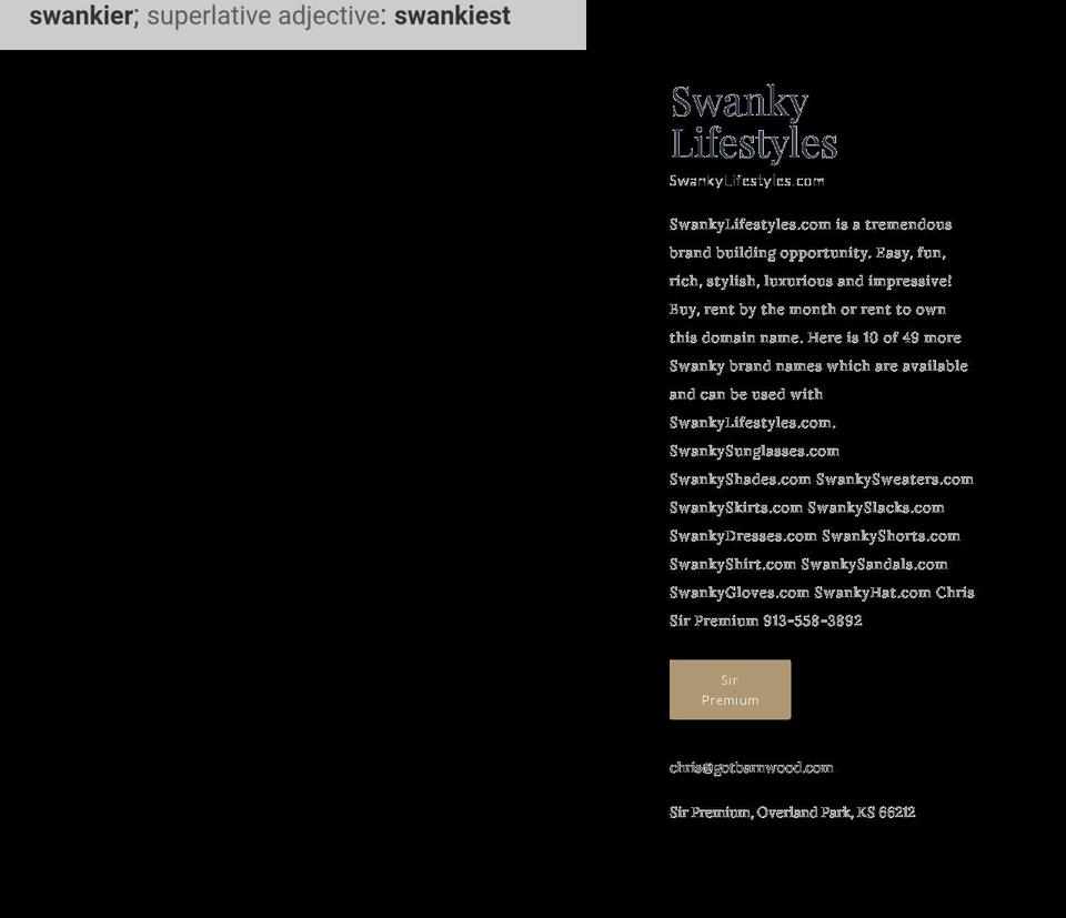 swankysunglasses.com shopify website screenshot