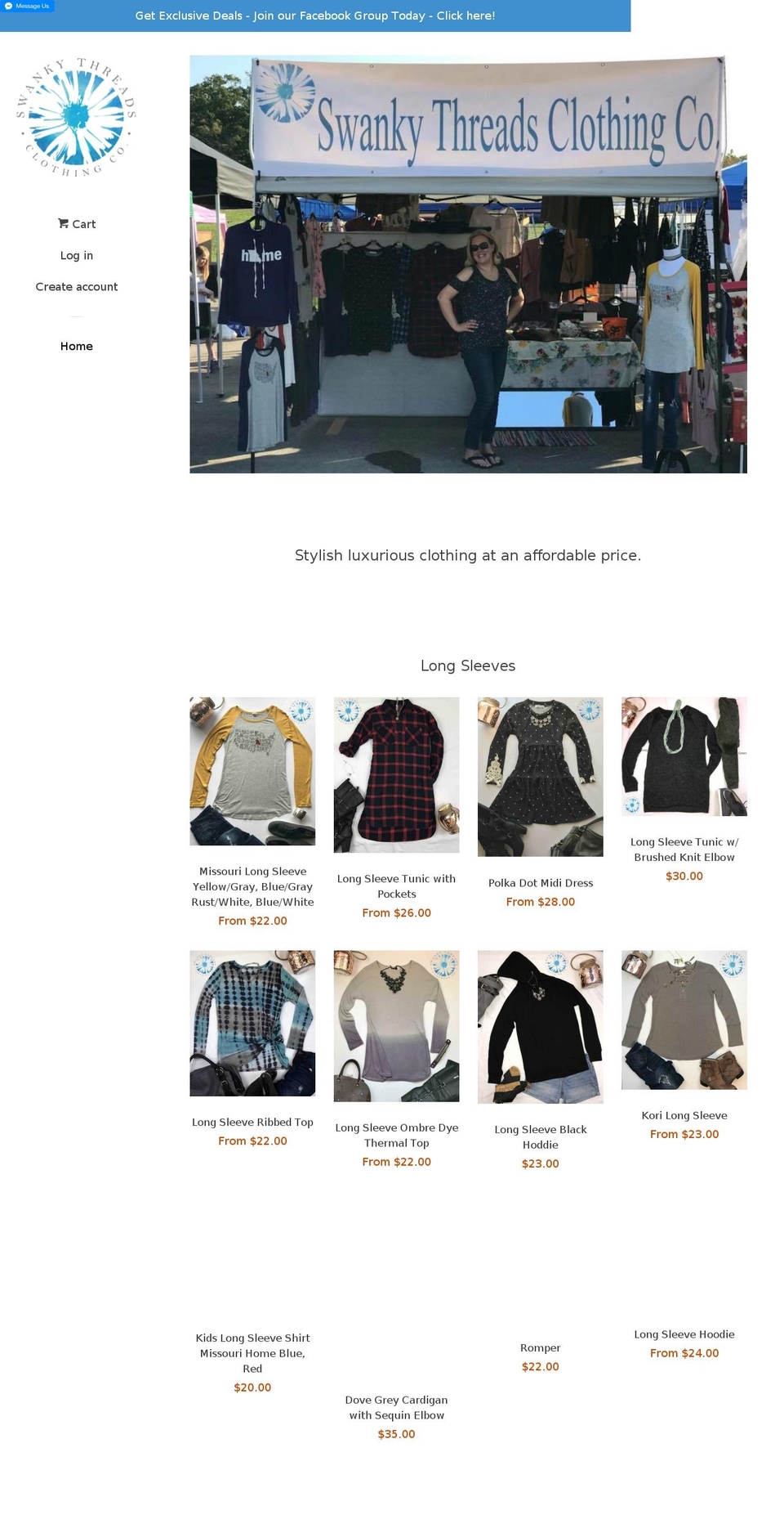 swankythreadsclothing.com — Shopify storefront screenshot