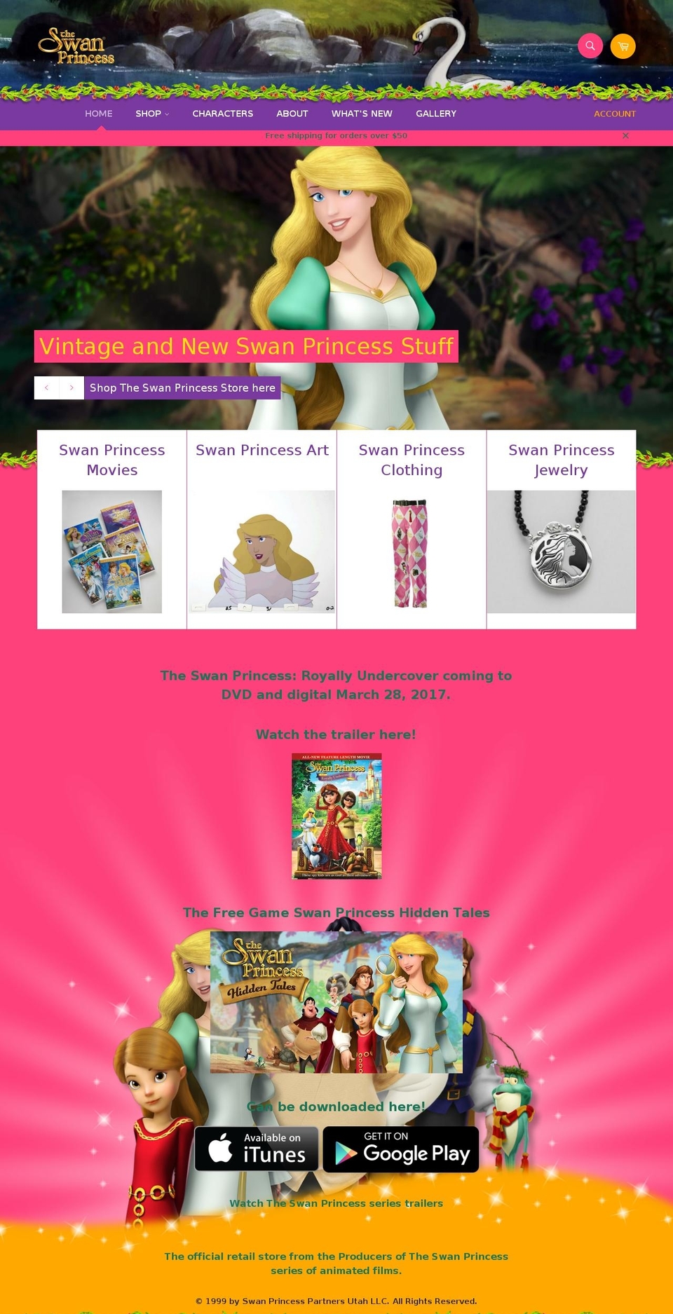 swanprincessseries.com shopify website screenshot