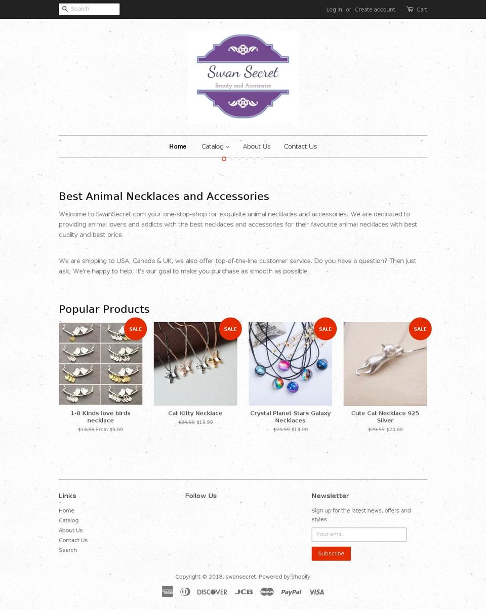 swansecret.com — Shopify storefront screenshot