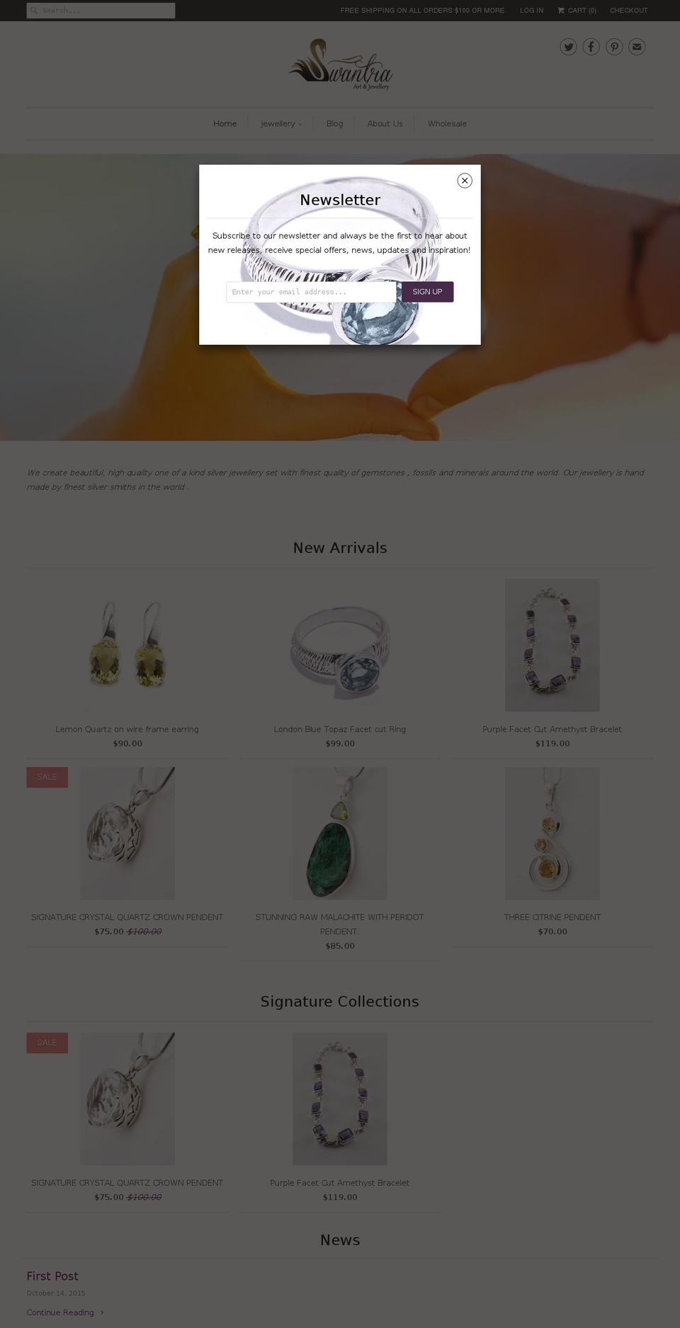 swantra.com shopify website screenshot