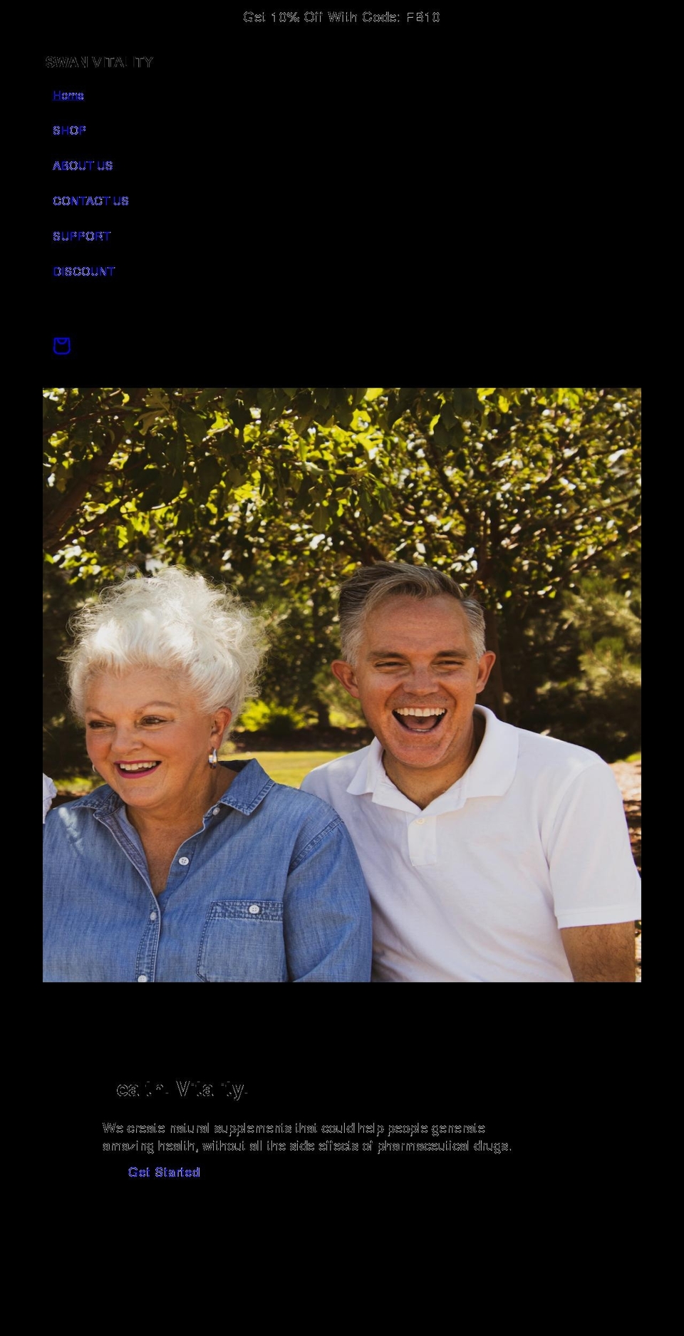 swanvitality.com shopify website screenshot