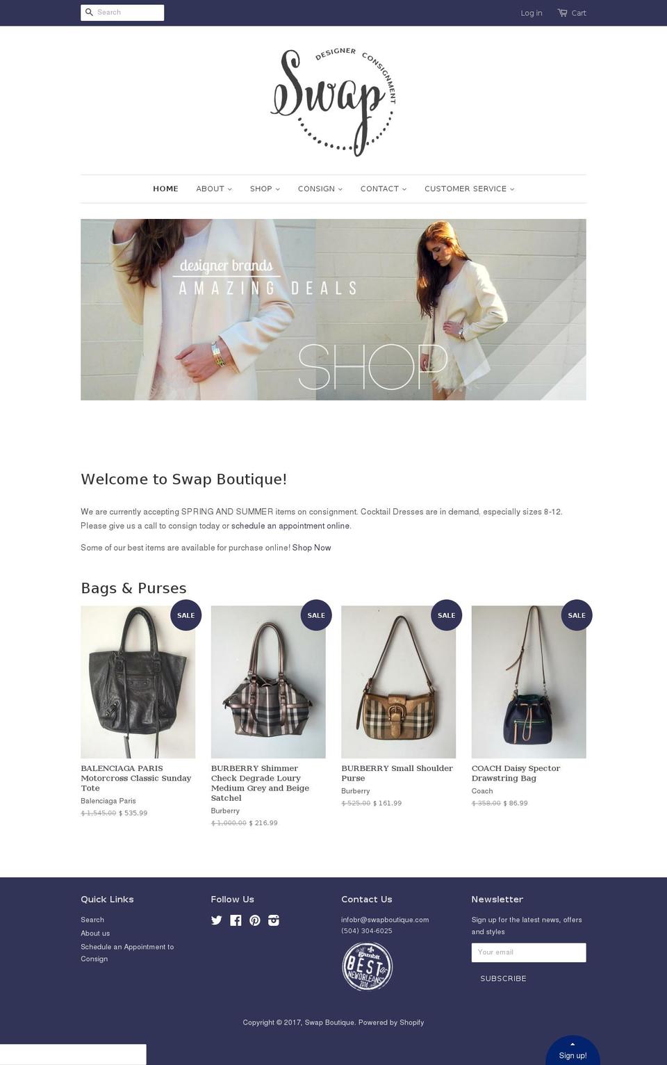 swapboutique.mobi shopify website screenshot