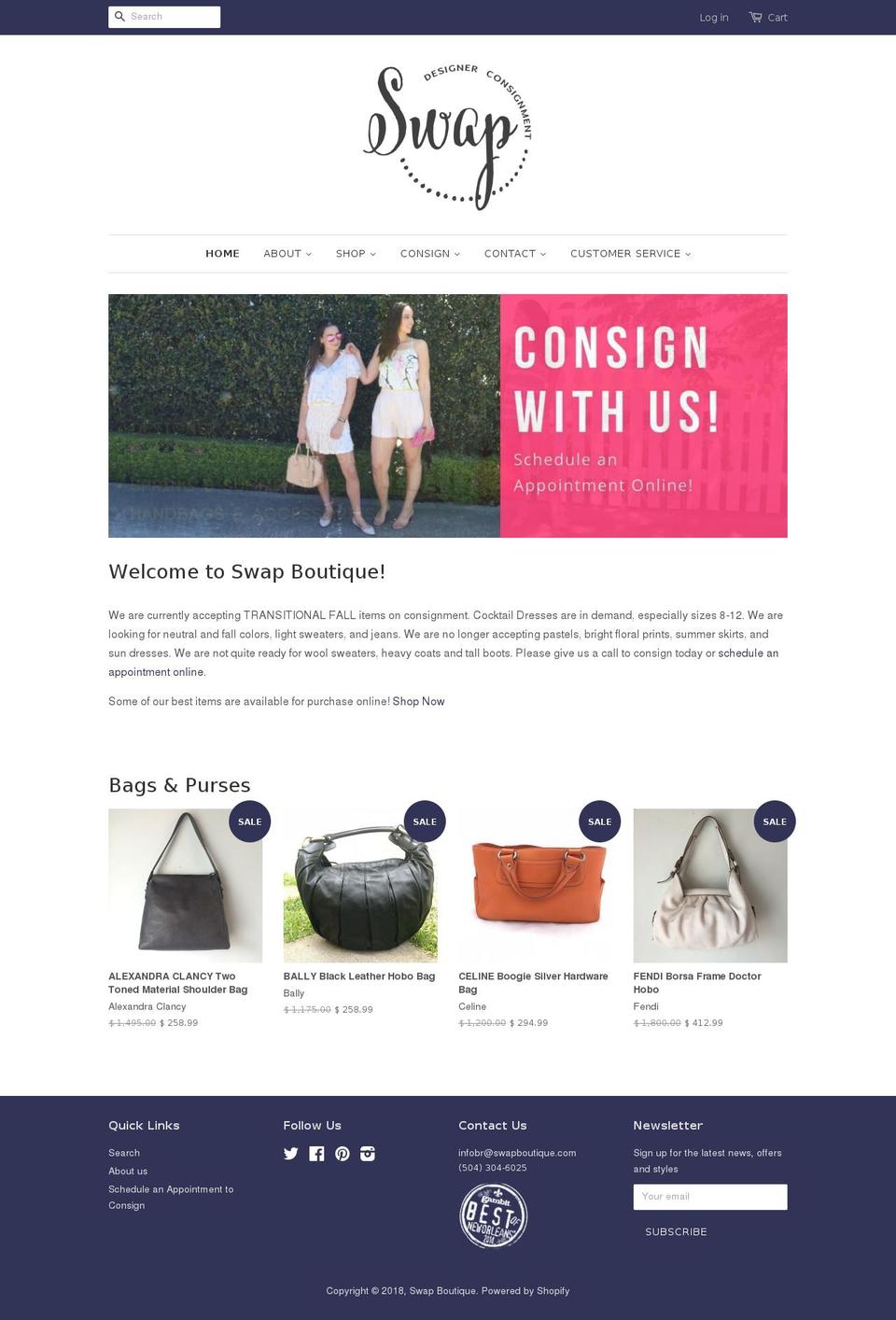 swapboutique.org shopify website screenshot
