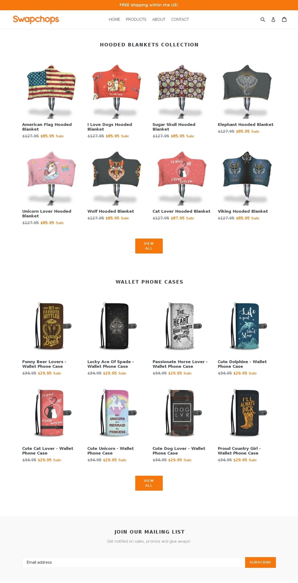 swapchops.com — Shopify storefront screenshot