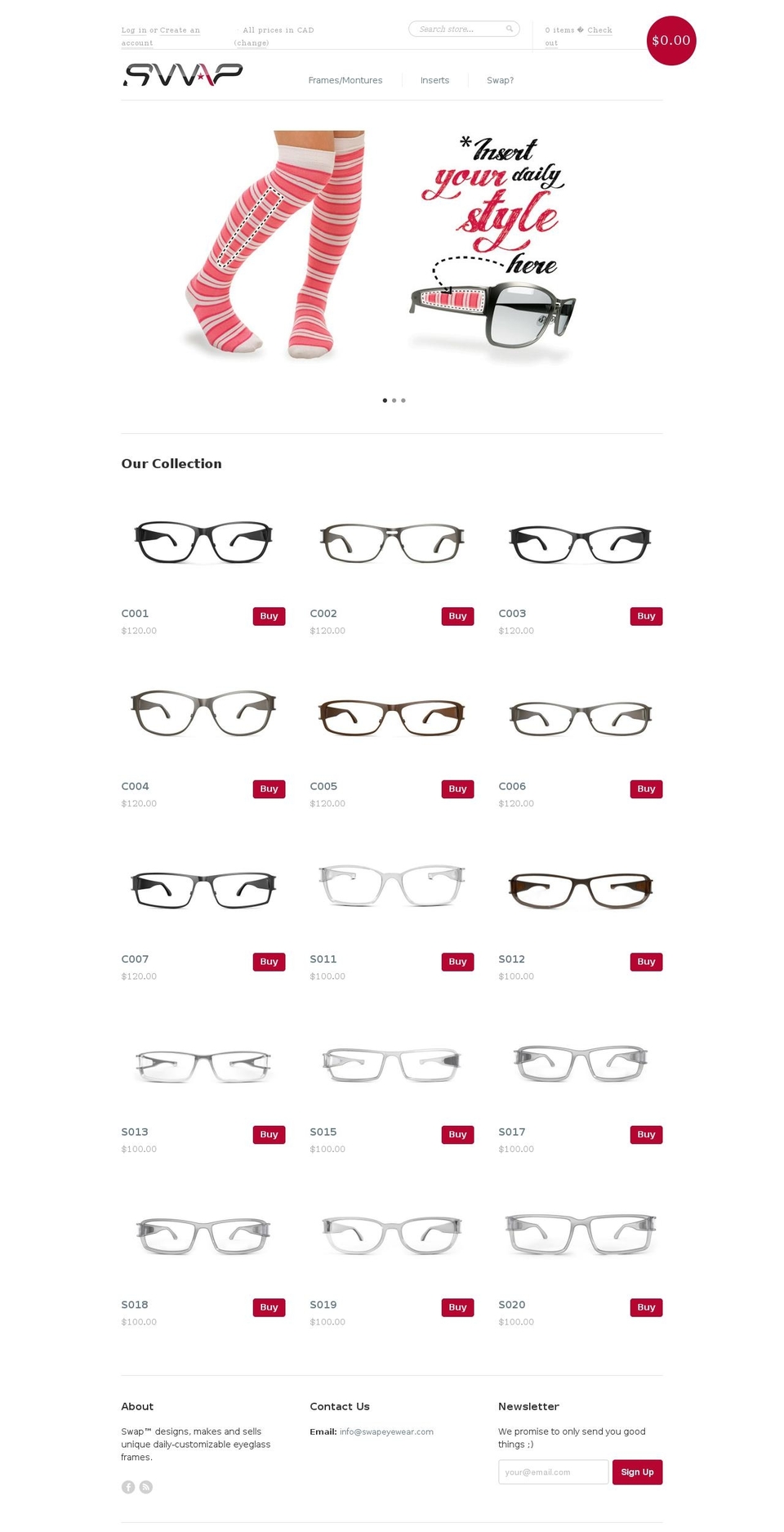 swapeyewear.com shopify website screenshot