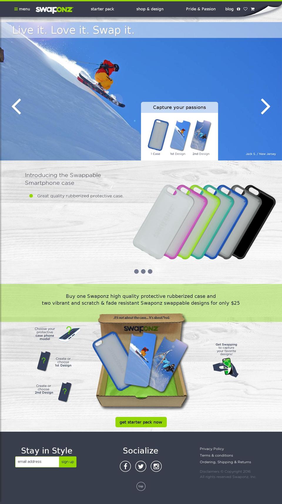 swaponz.com shopify website screenshot