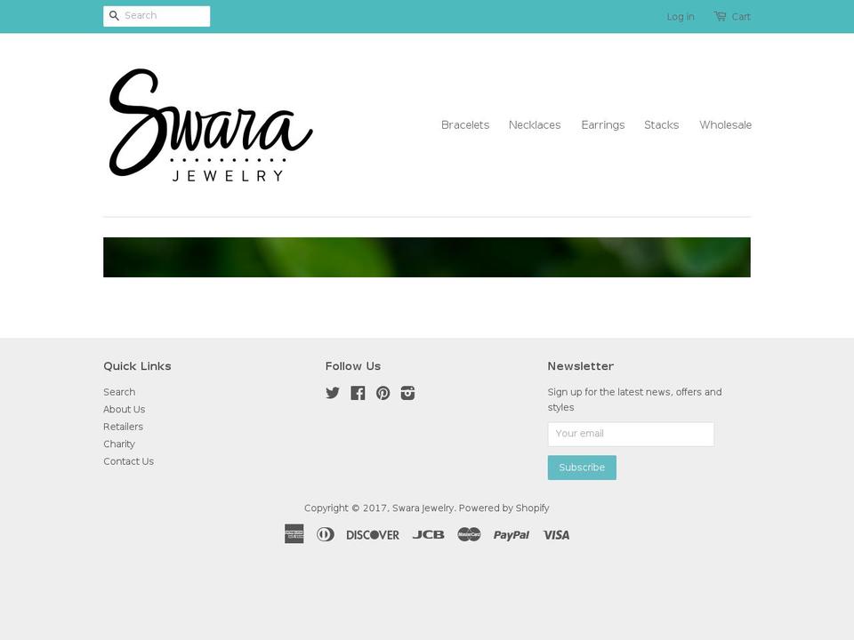 swarajewelry.com shopify website screenshot