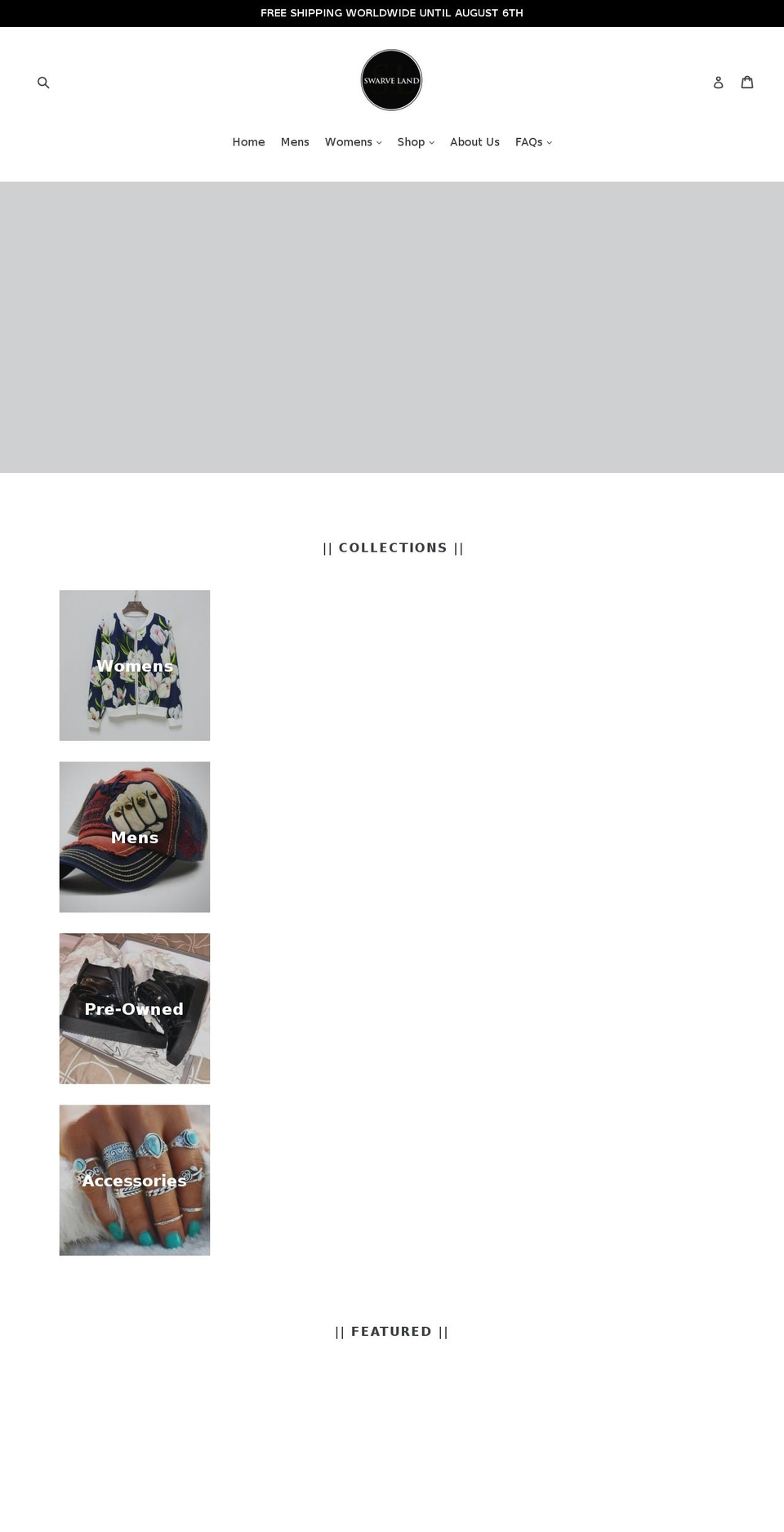swarveland.com — Shopify storefront screenshot
