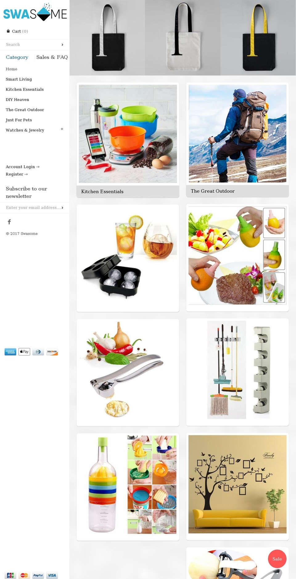 swasome.com shopify website screenshot