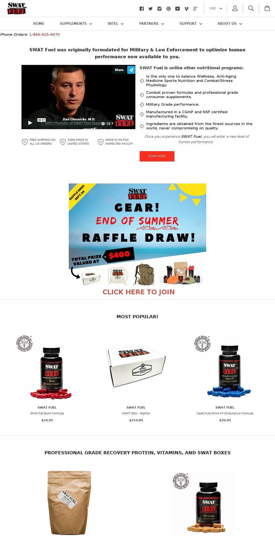 swatfuel.com shopify website screenshot
