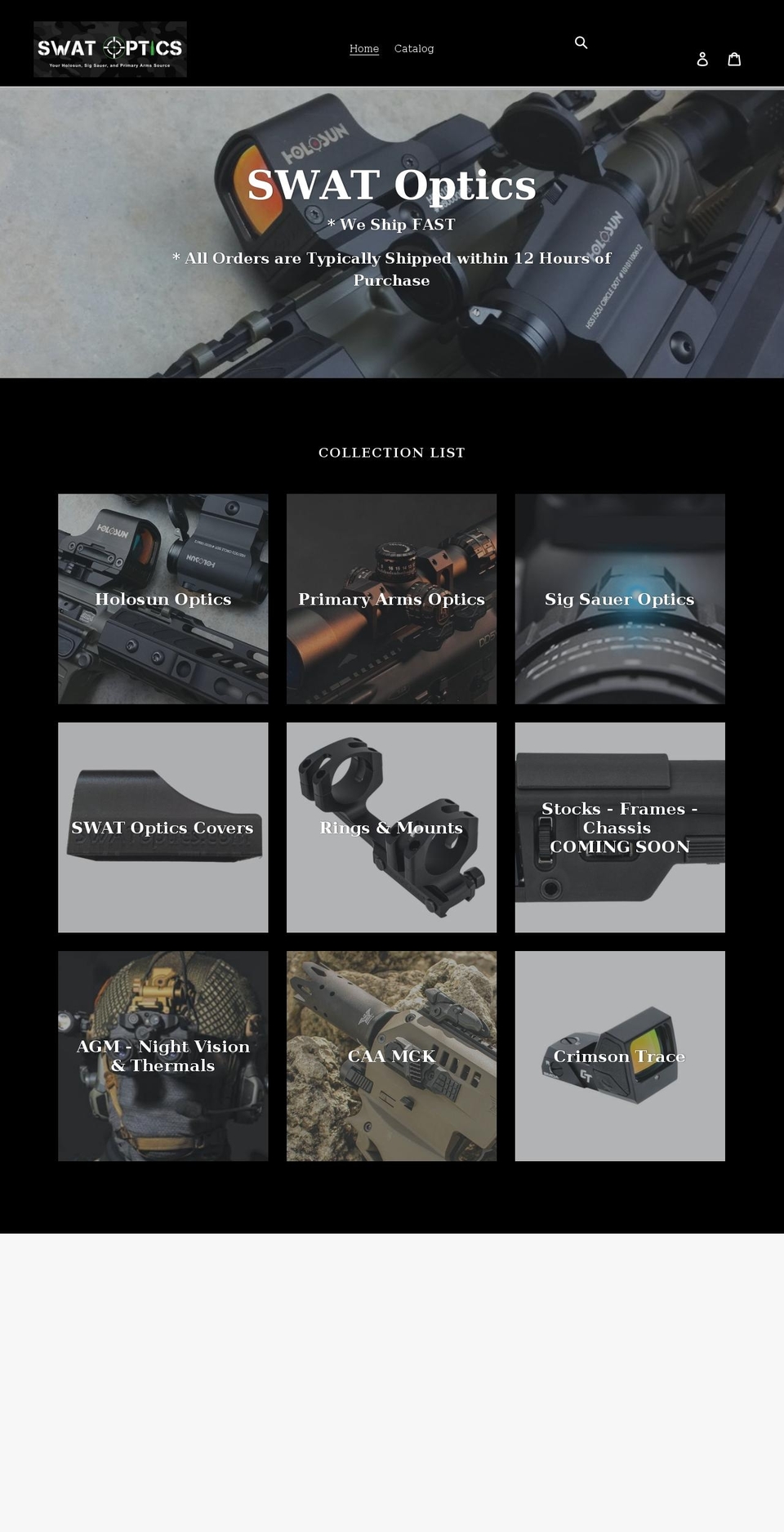 swatoptics.com shopify website screenshot
