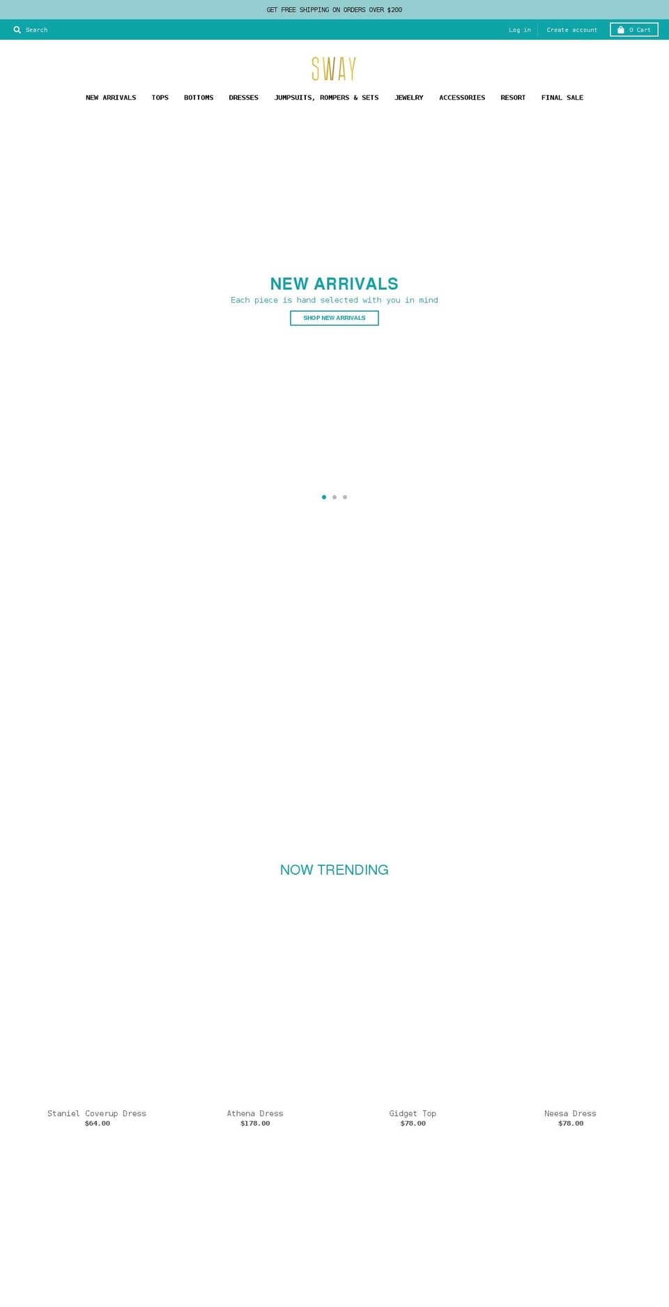 swayfairhope.com shopify website screenshot