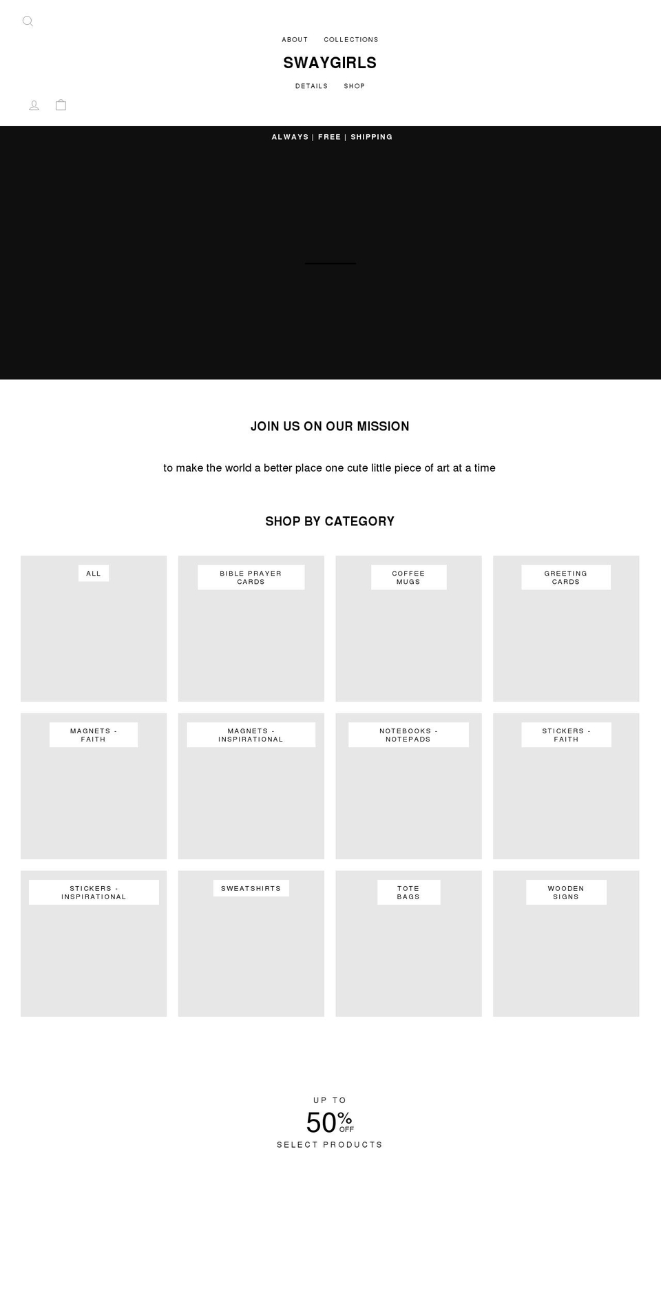 swaygirls.com shopify website screenshot